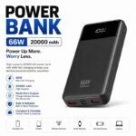 66W Fast Charging 20000mAh Portable Power Bank with Digital Display
